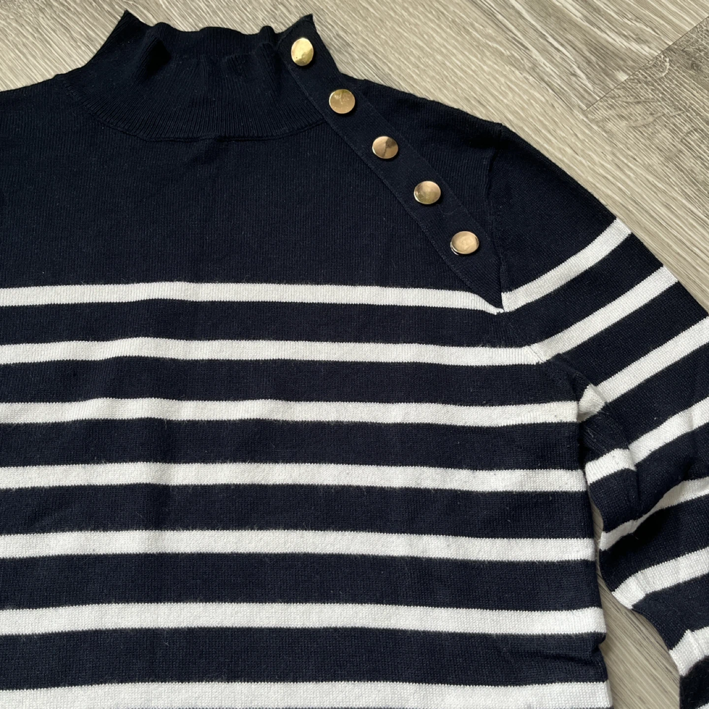 Springfield Striped Mock Neck Sweater - Size 0 - photo 2