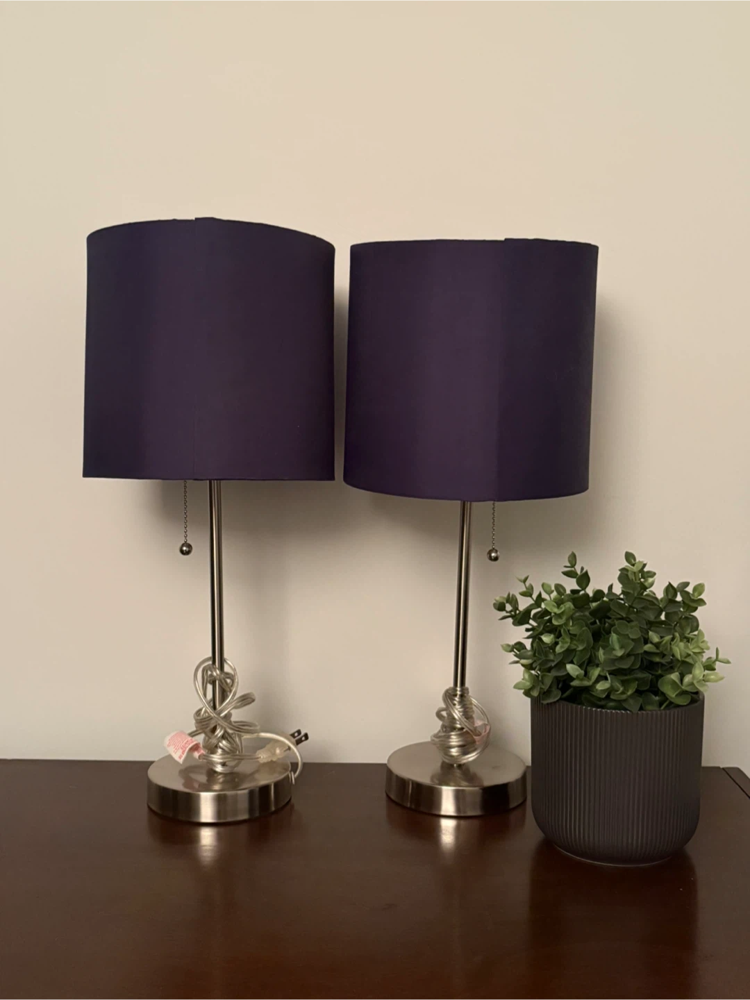 2 Navy Table Lamps 24” x 19.5
