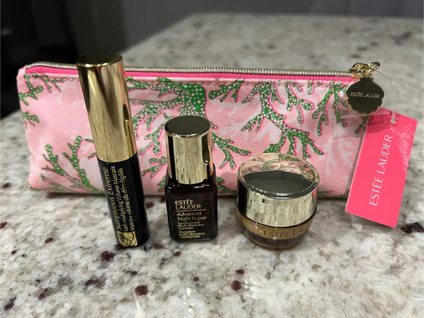 Estee Lauder Mascara, Night Repair, and Cosmetic Bag Set