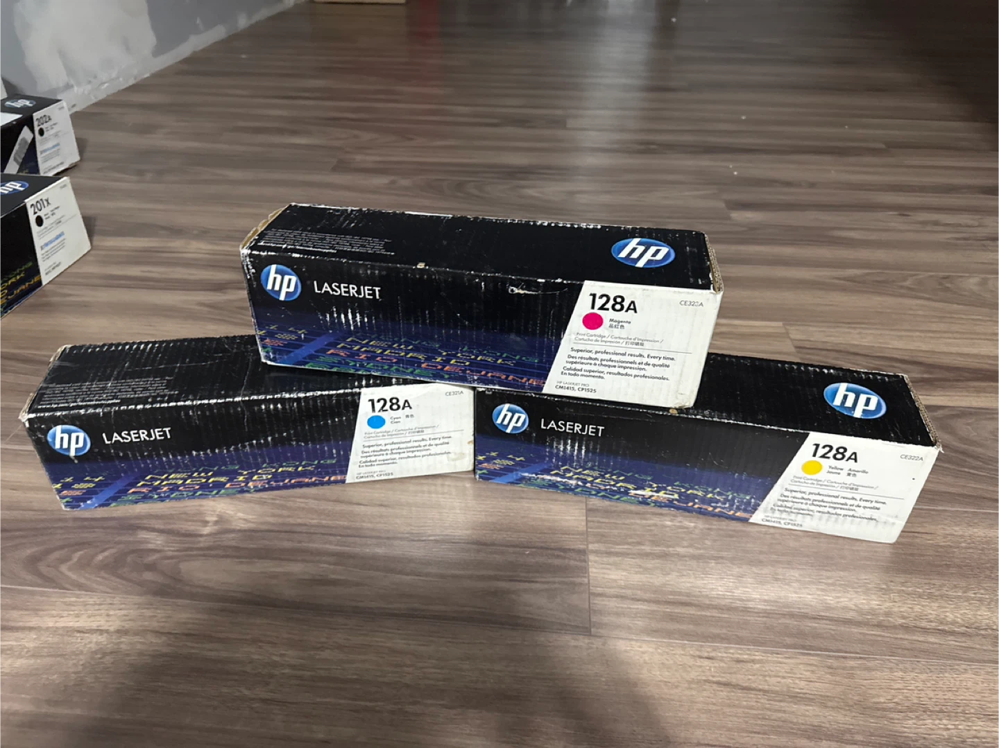 3 HP 128A LaserJet Toner Cartridge - Magenta