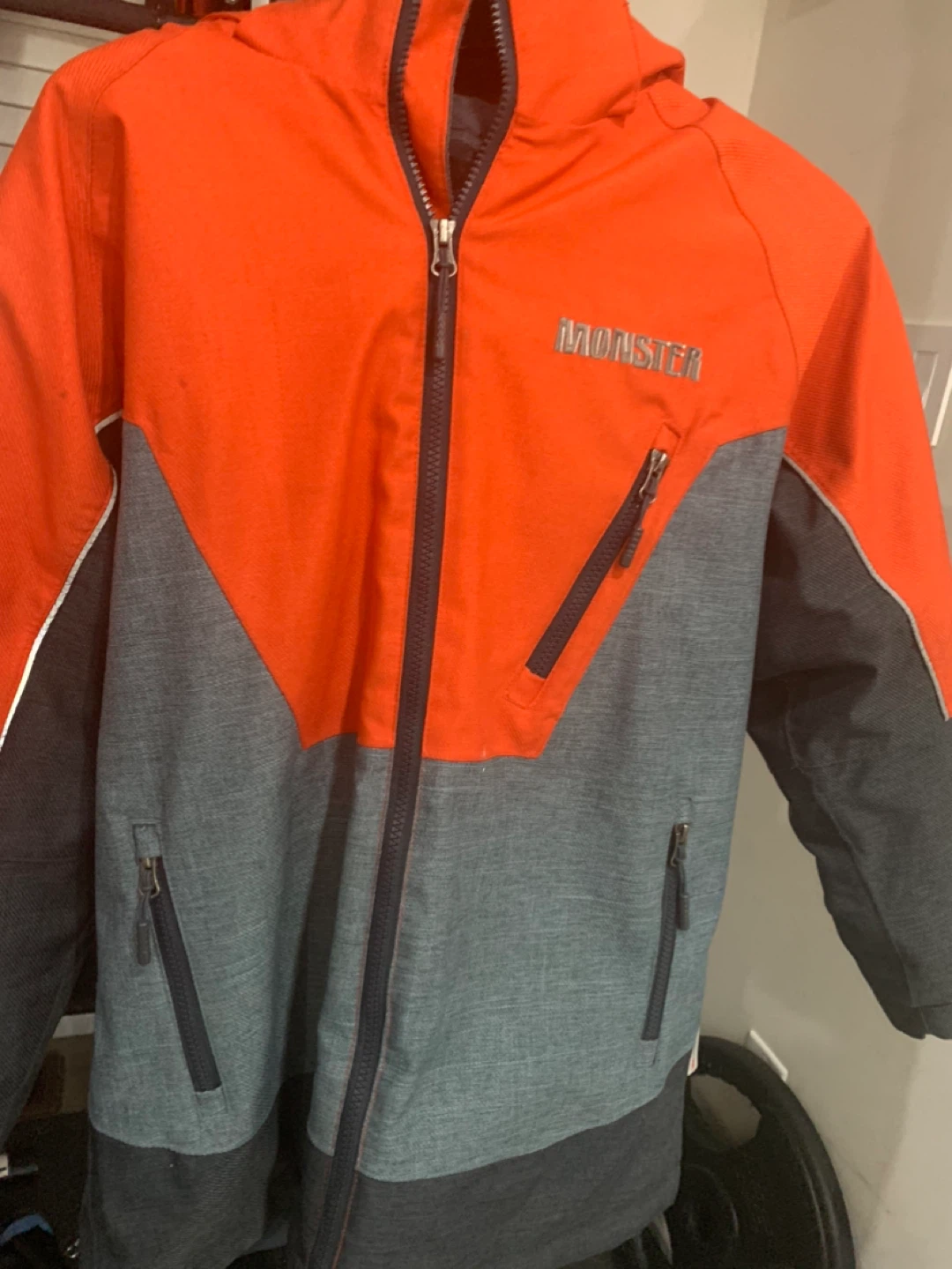 Monster Red & Grey Ski Jacket for winters