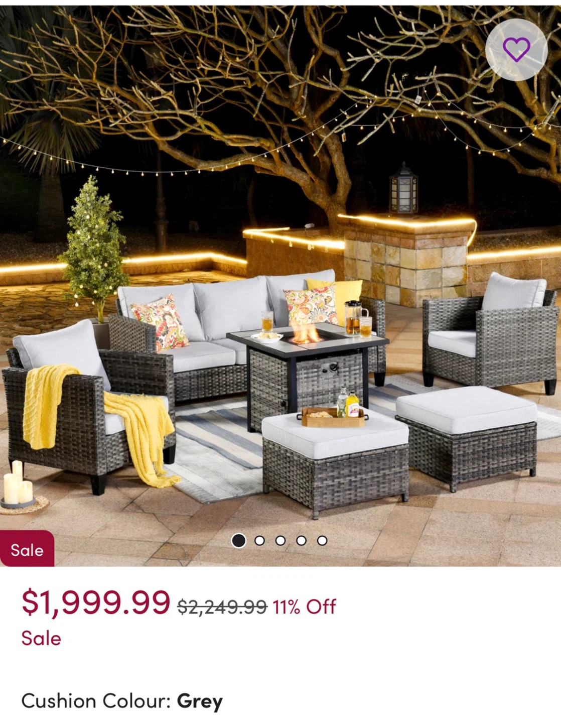 Outdoor Patio Set with Fire Table
