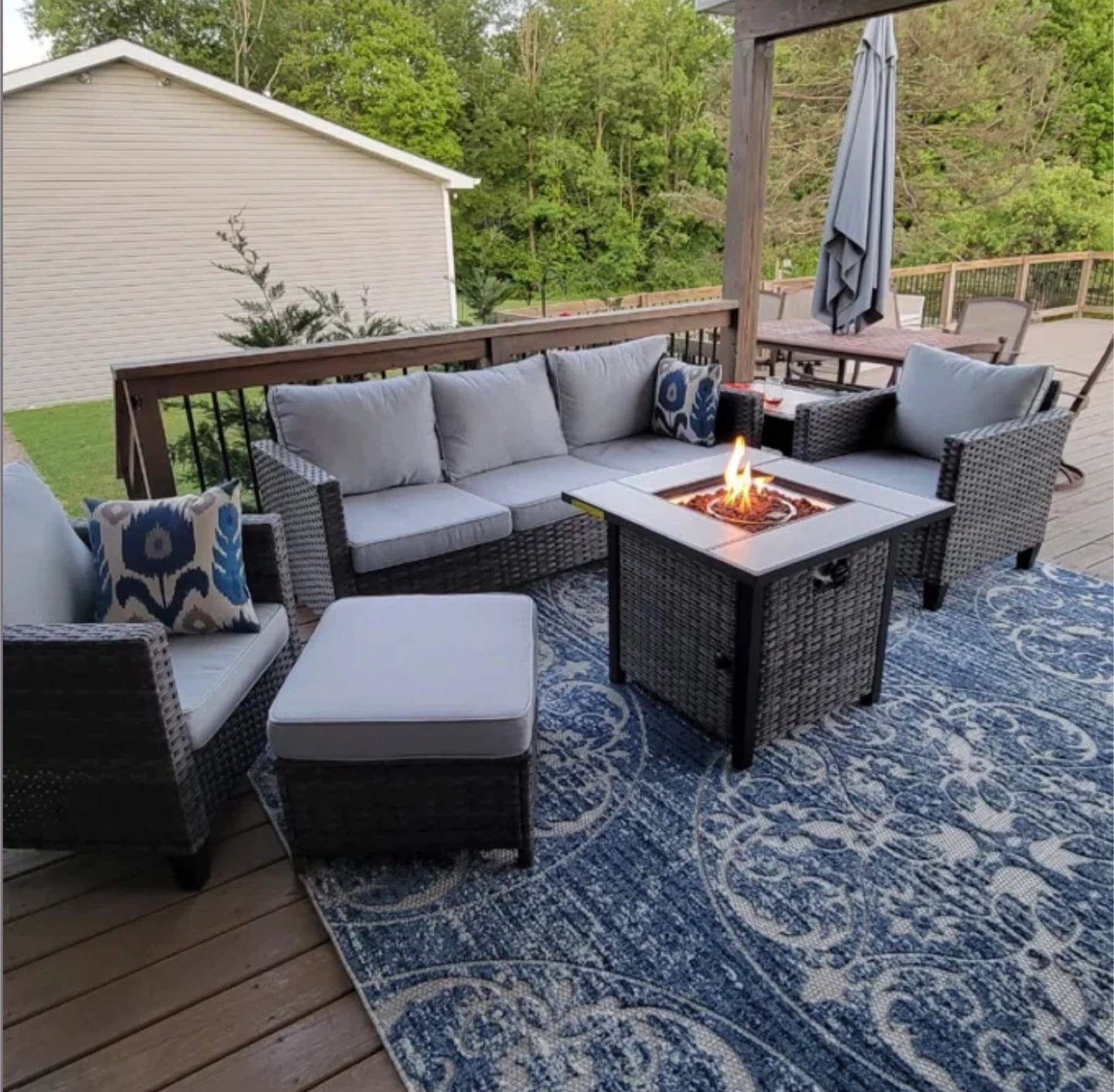 Outdoor Patio Set with Fire Table - photo 2