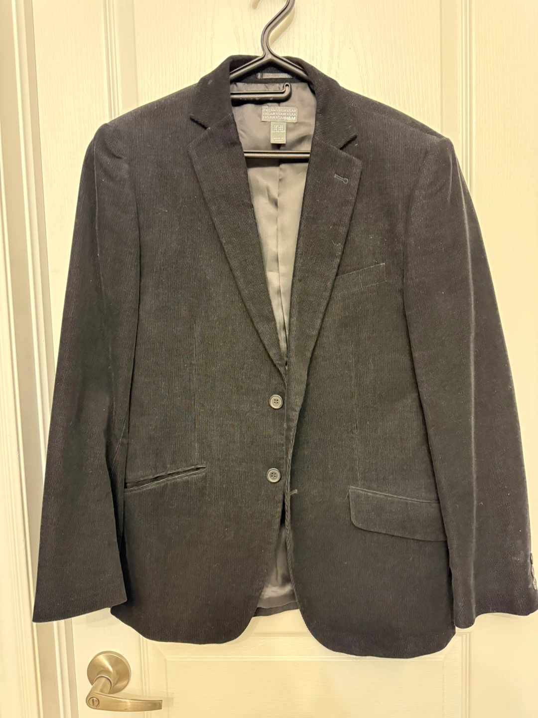 H&M Corduroy Blazer - Black, Size US 36R