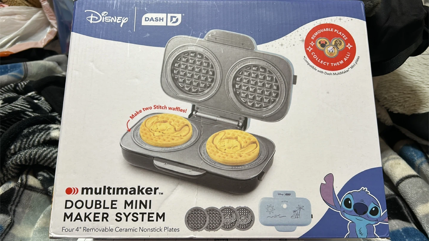 Disney Dash Stitch Double Mini Waffle Maker - NEW