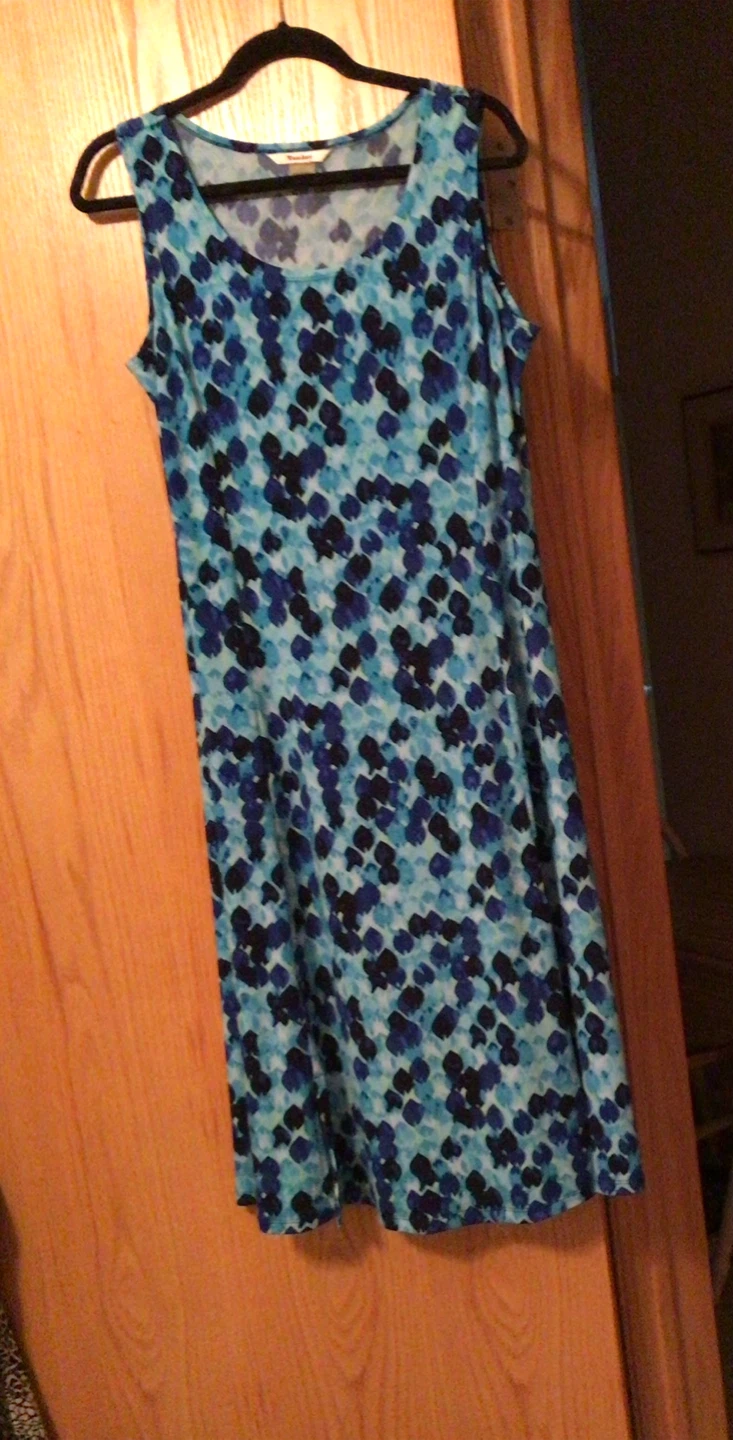 Dress Blue Patterned Sleeveless TanJay Size 12 - photo 2