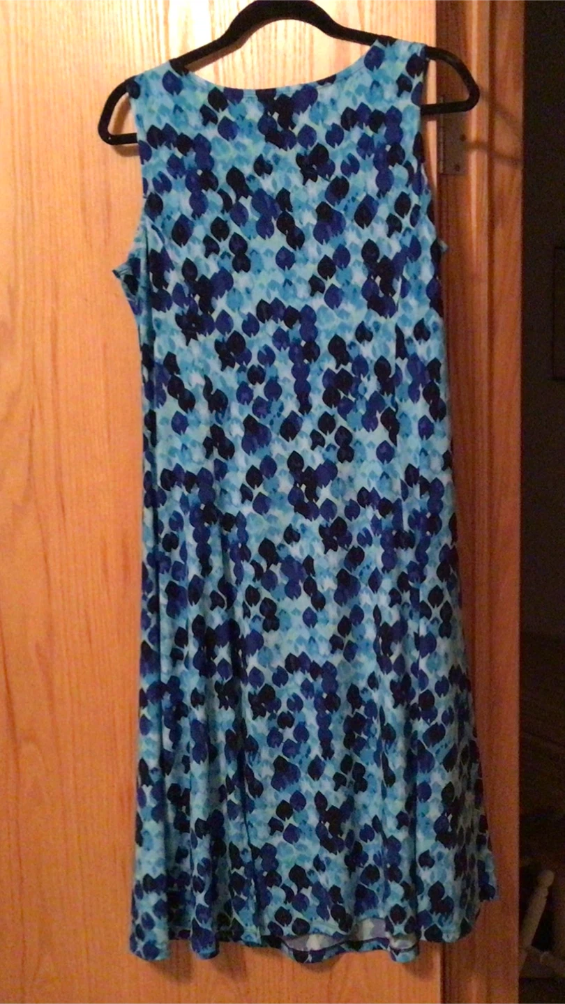 Dress Blue Patterned Sleeveless TanJay Size 12