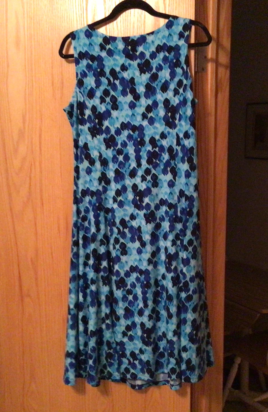 Dress Blue Patterned Sleeveless TanJay Size 12 - photo 3
