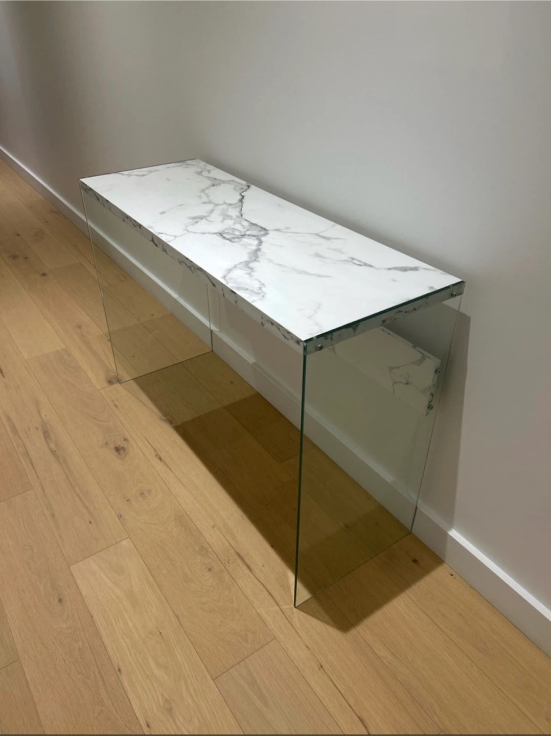 Marble Top & Glass Console Table