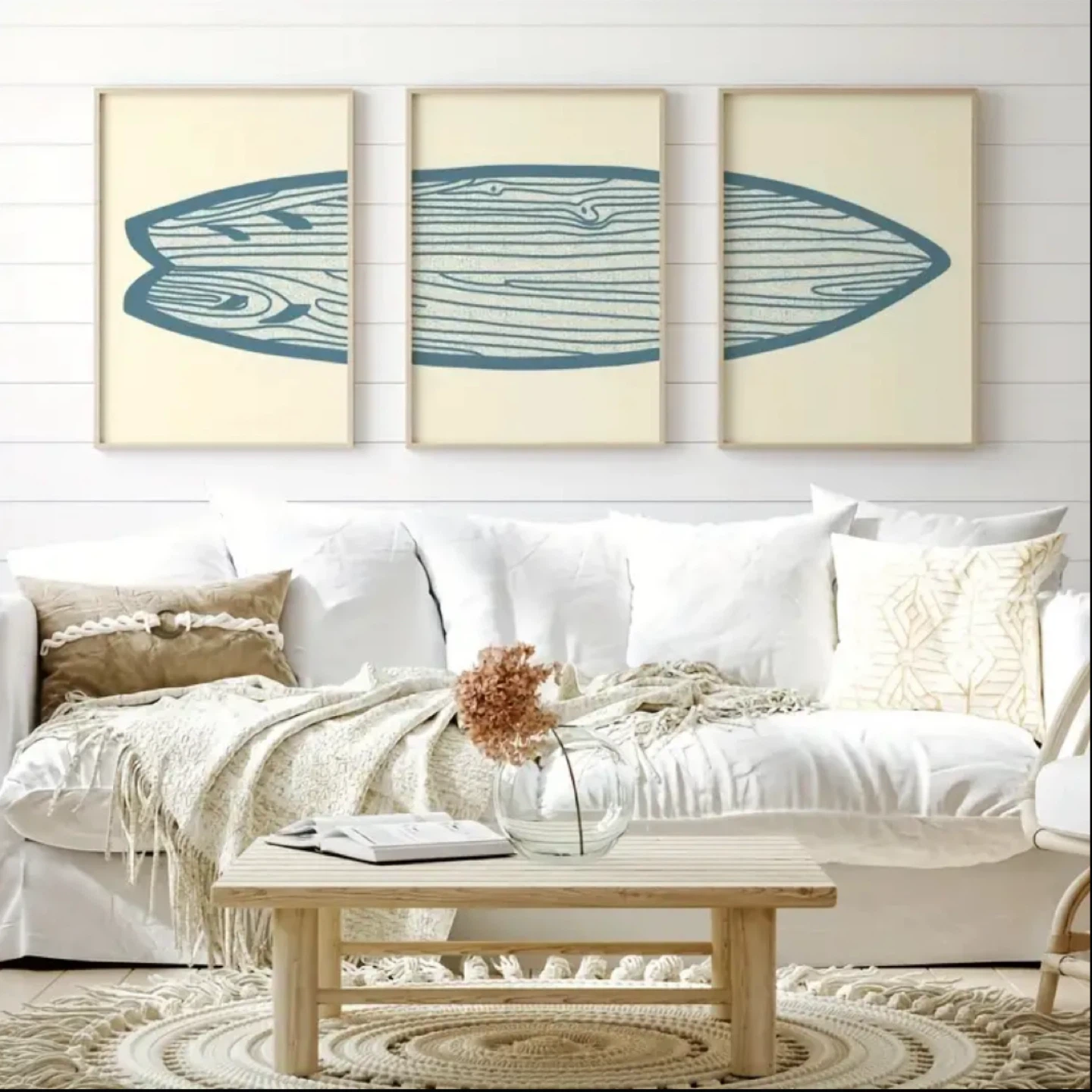 Surfboard 3 pcs print wall art set