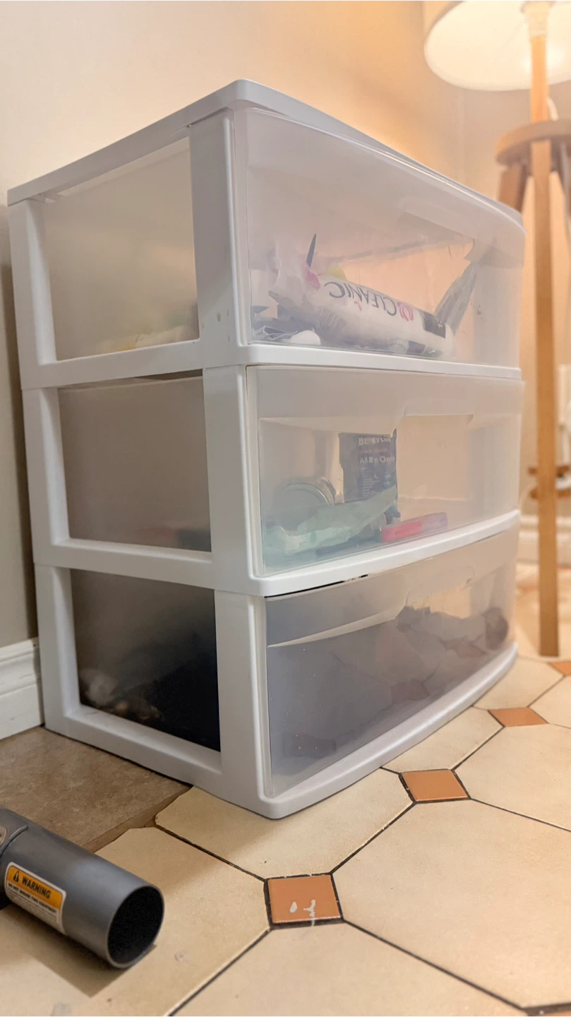 White Plastic 3-Tier Drawer Storage Unit - photo 3