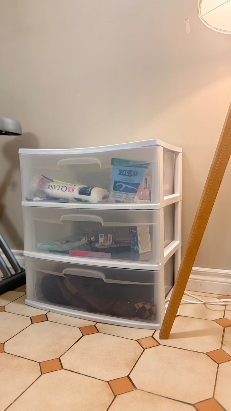 White Plastic 3-Tier Drawer Storage Unit