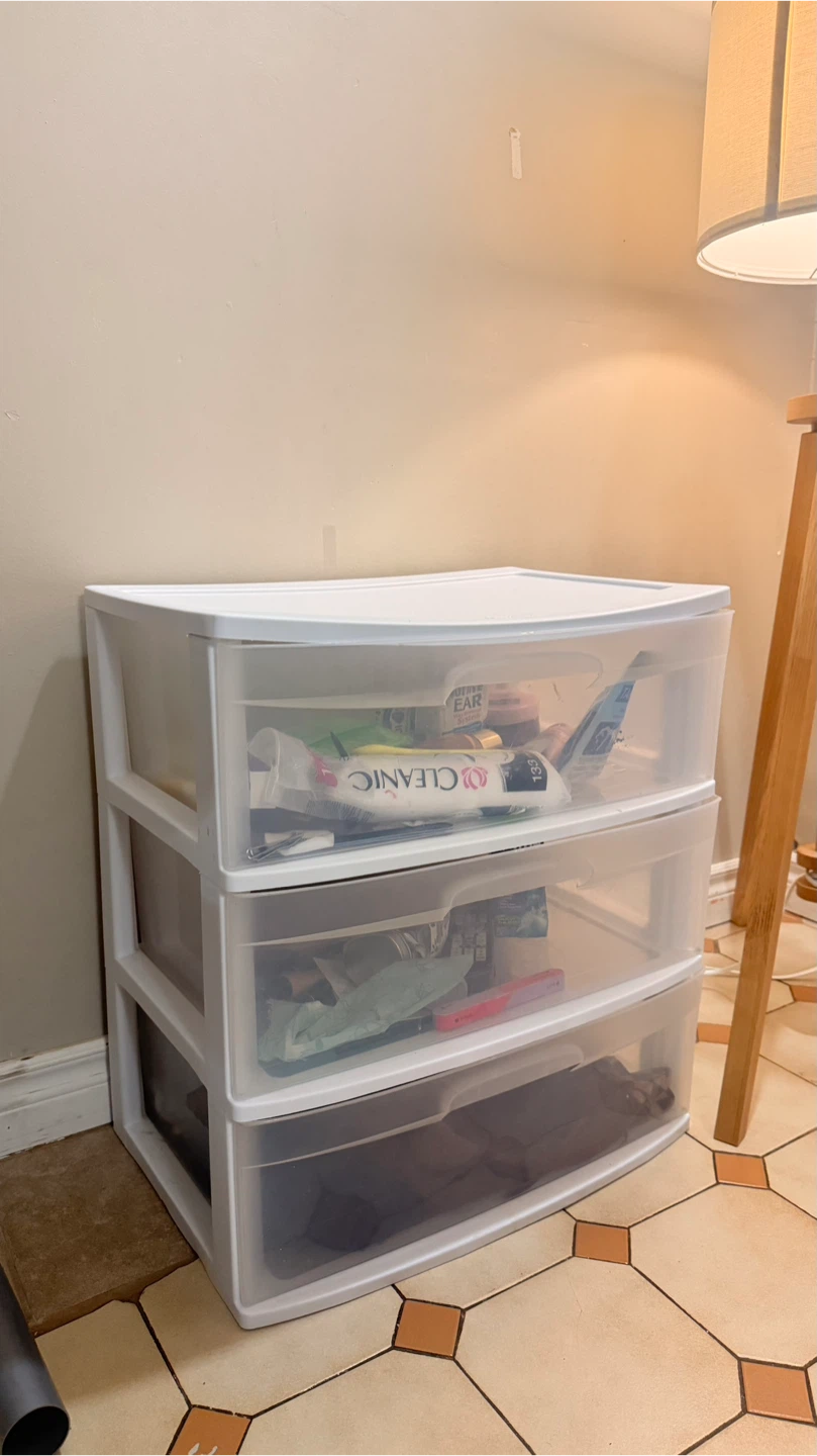 White Plastic 3-Tier Drawer Storage Unit - photo 2