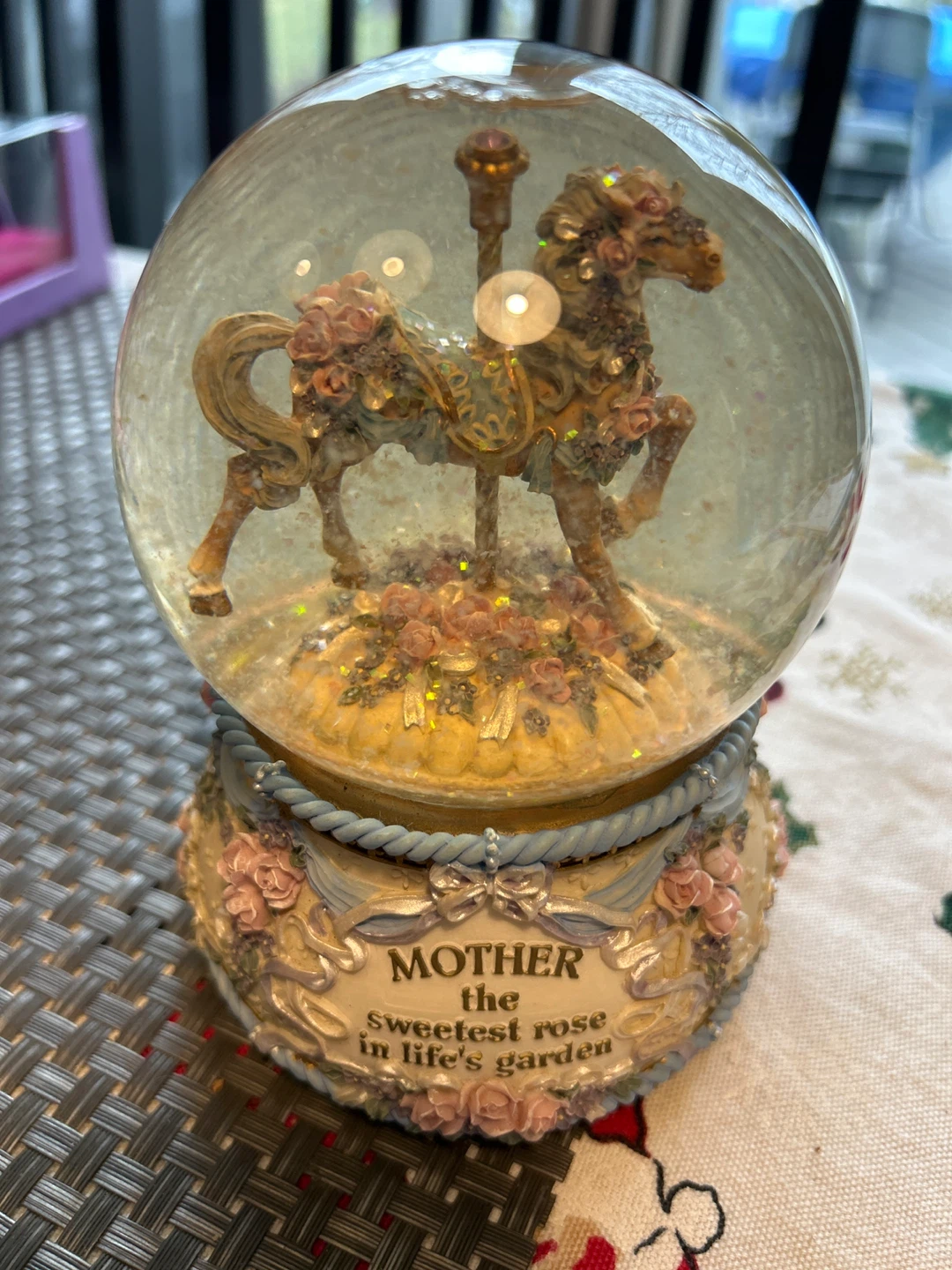 San Francisco Music Box Company Carousel Snow Globe