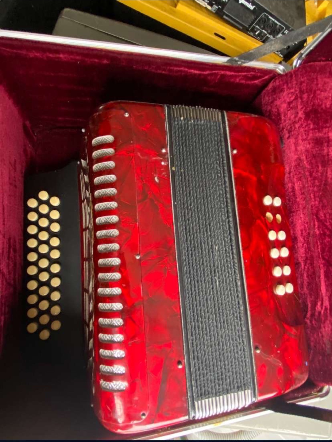 Red Accordion with Case