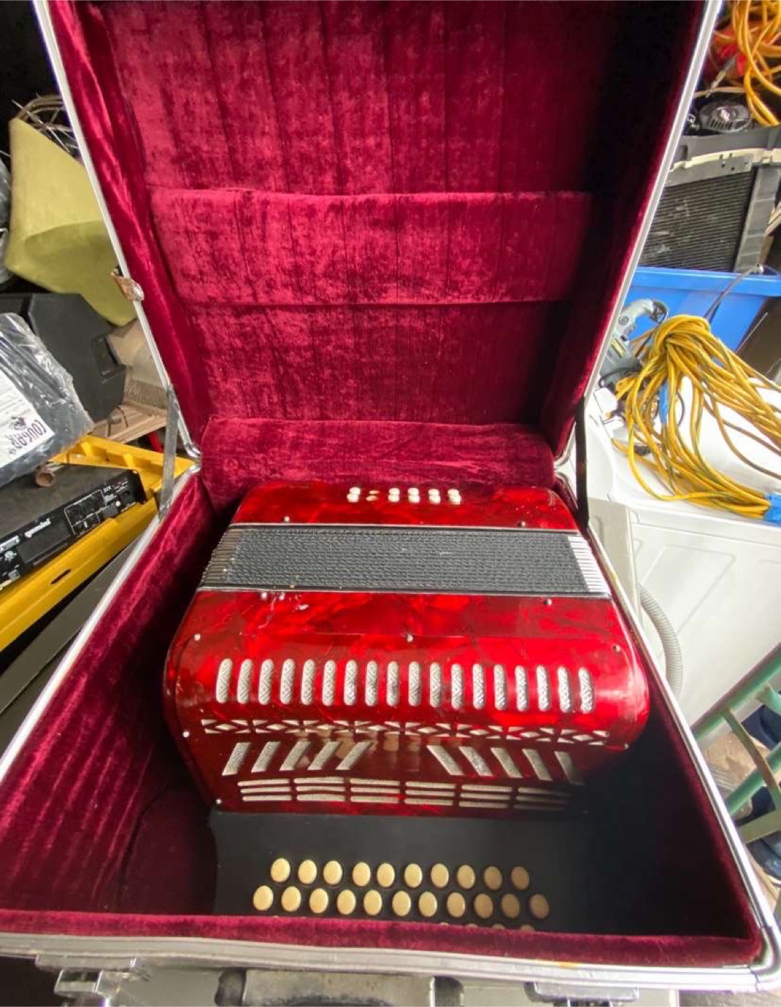 Red Accordion with Case - photo 2
