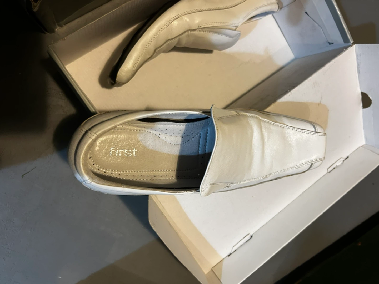 First White Leather Dress Shoes - photo 2