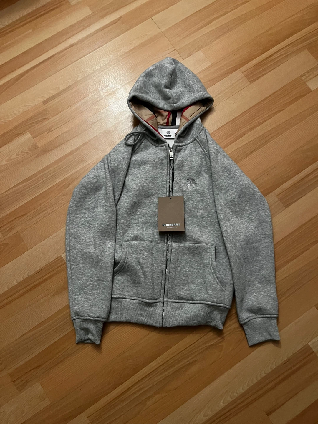 Burberry Grey Zip-Up Hoodie