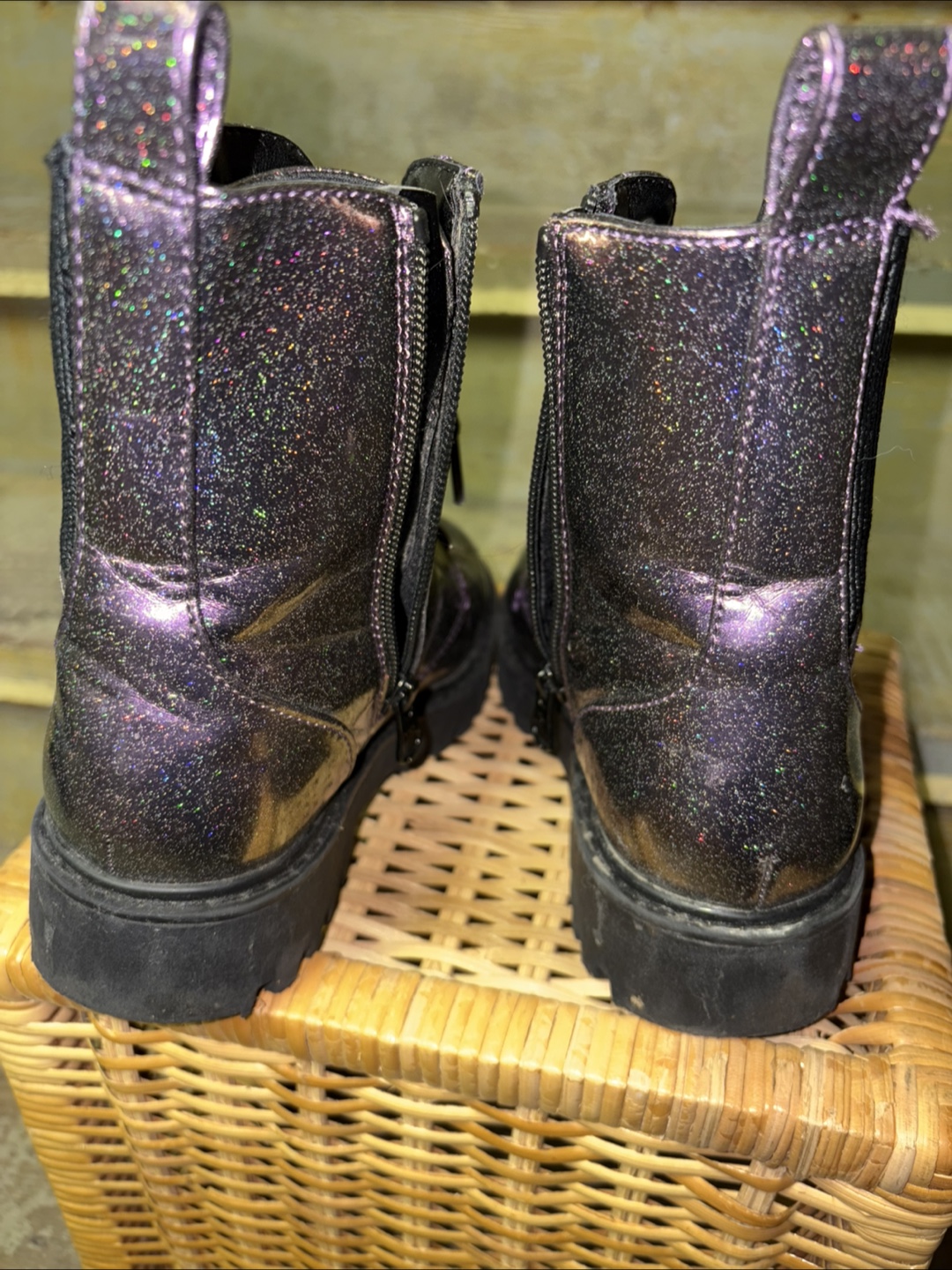 Cat & Jack Girls' Black Glitter Boots - photo 3