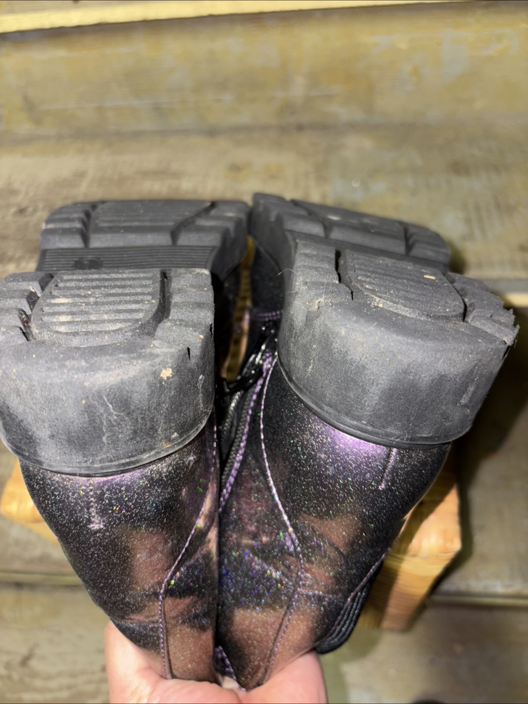 Cat & Jack Girls' Black Glitter Boots - photo 5