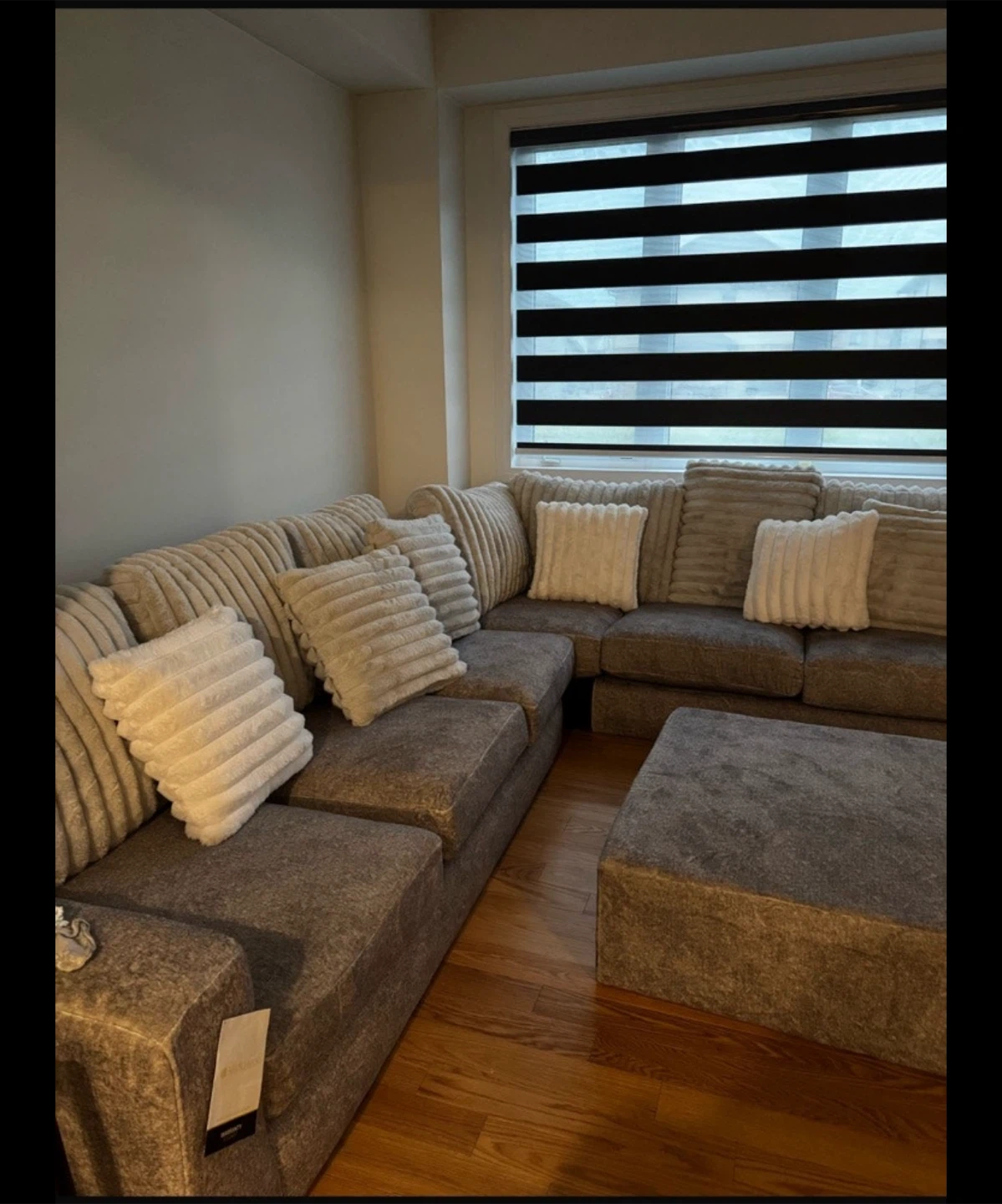 Flair Design Koda Chenille Sectional & Ottoman