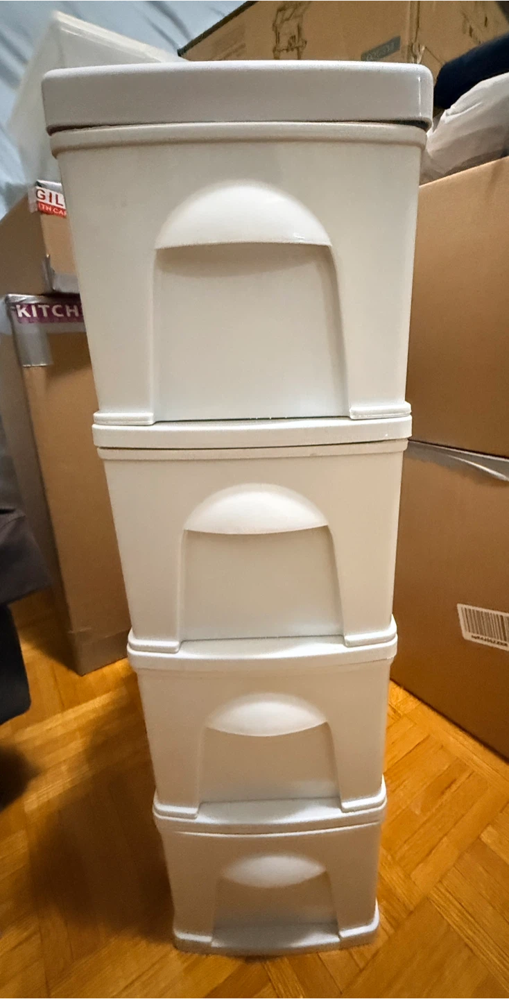 White 4-Drawer Plastic Storage Unit