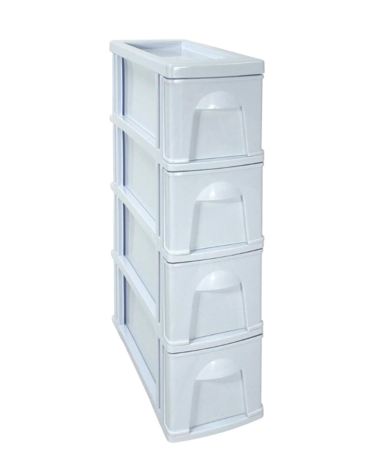 White 4-Drawer Plastic Storage Unit - photo 2