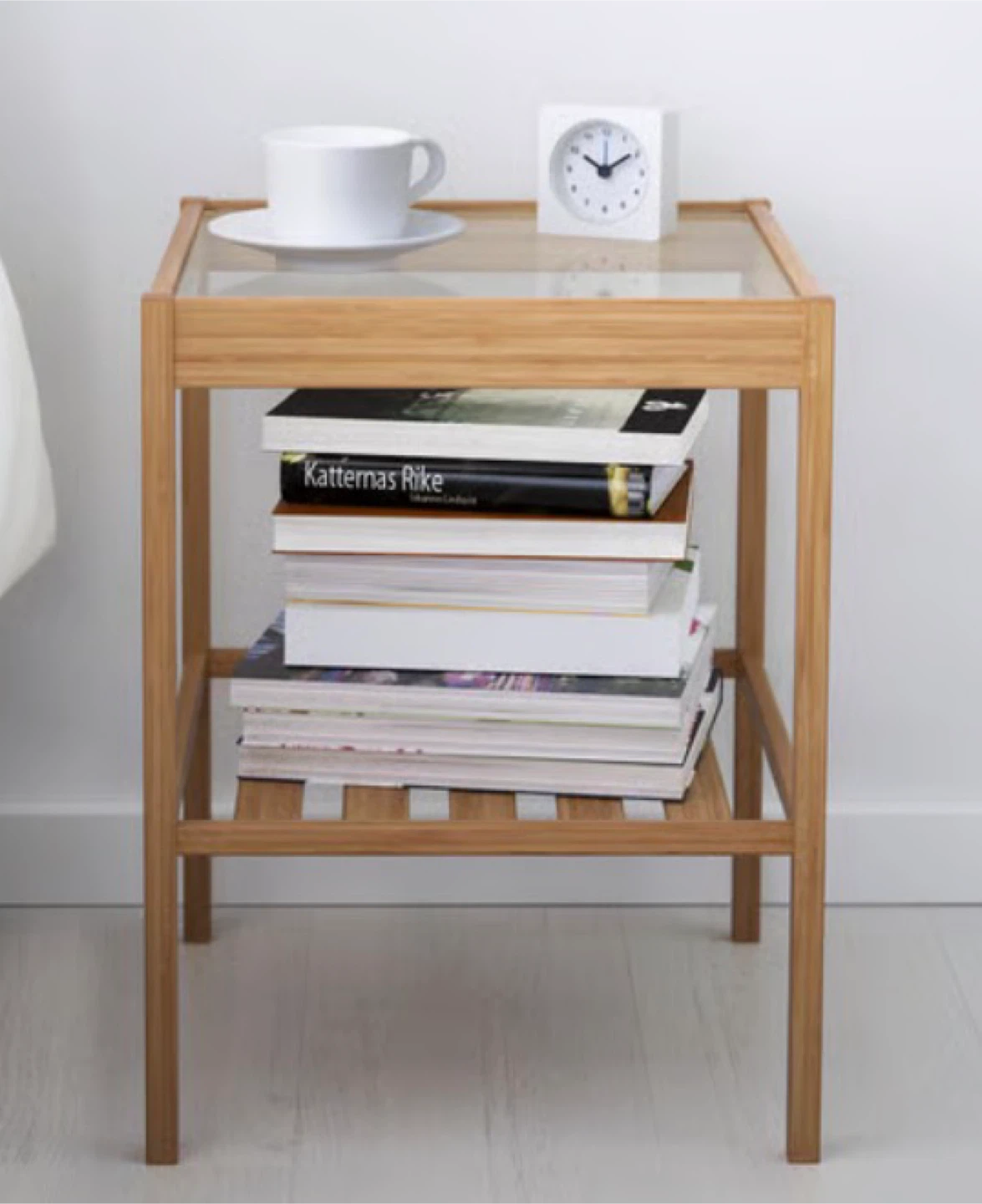 Bamboo Glass Side Table- set of 2
