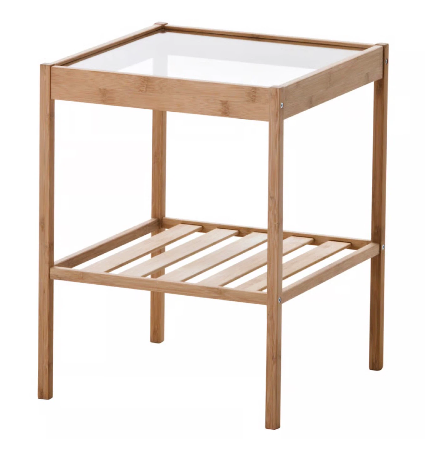 Bamboo Glass Side Table- set of 2 - photo 2