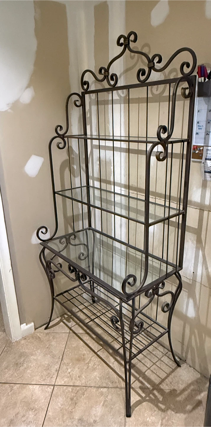 Bakers Rack with Glass Shelves