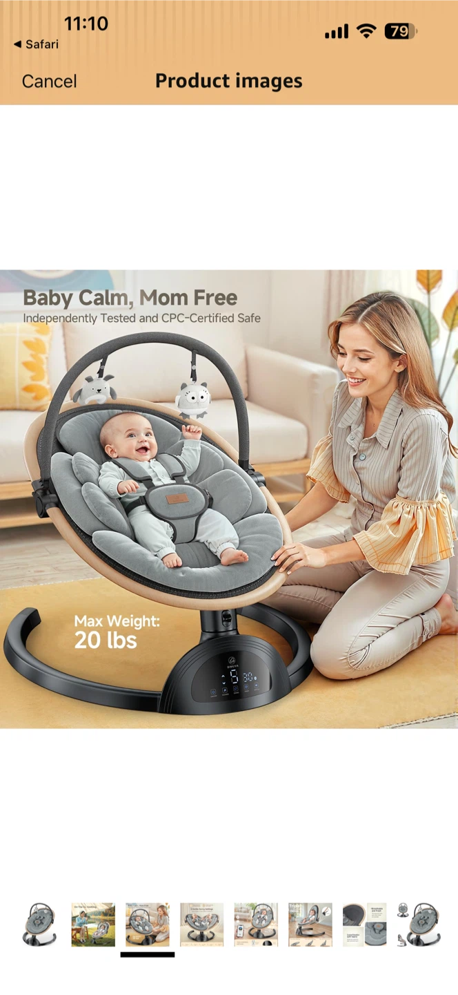 BIMUVA Baby Swing - Like New! - photo 5