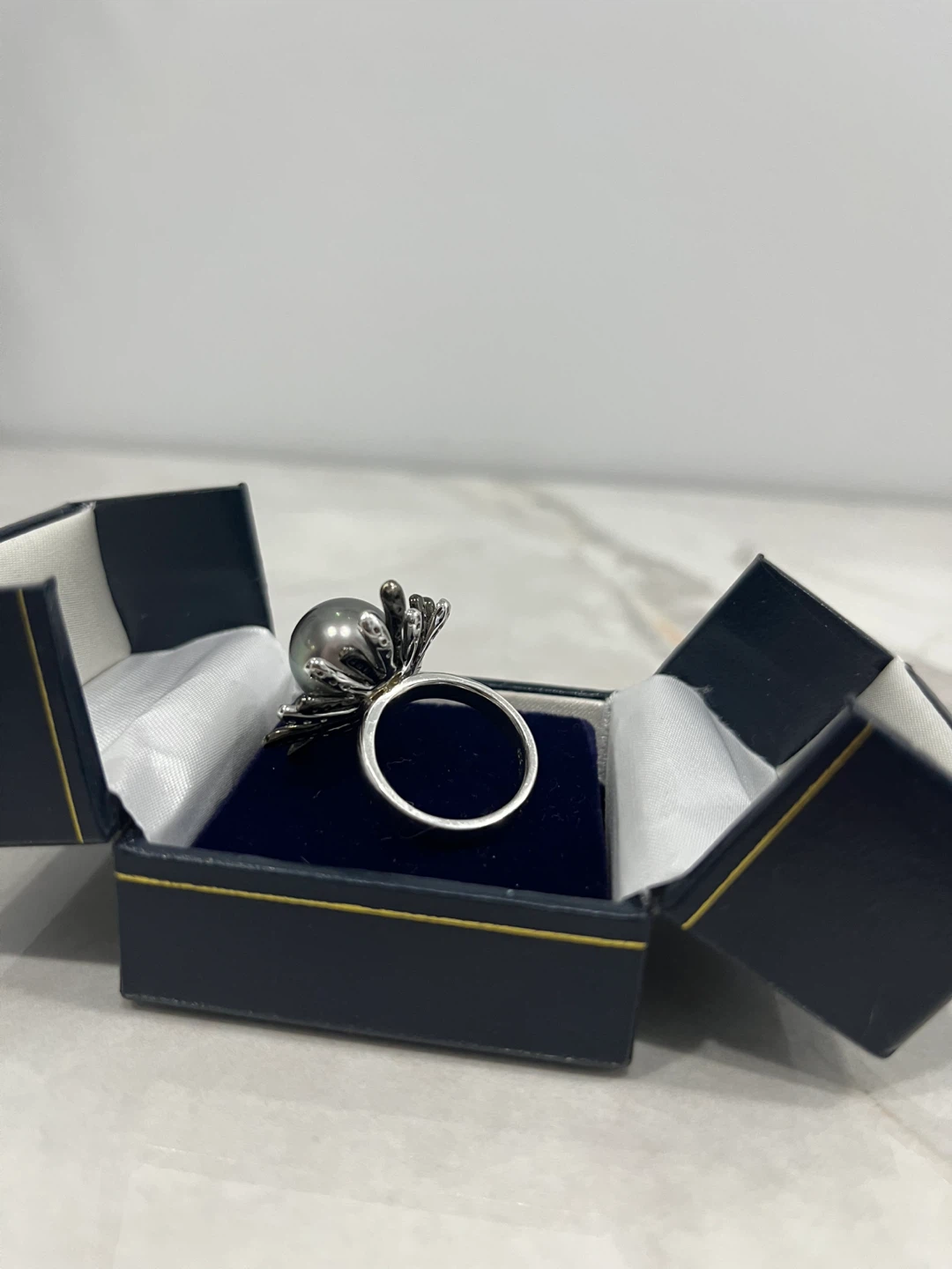 Tahitian Pearl & Diamond Ring w/ Certificate - photo 2
