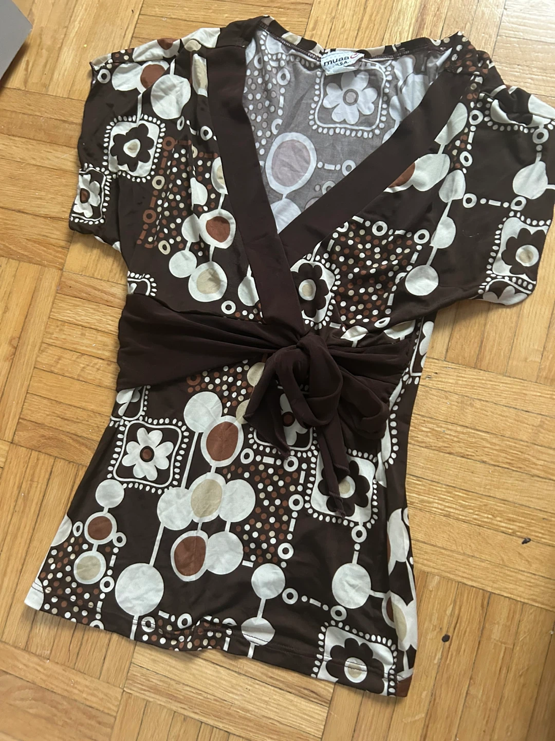 muaa Brown Patterned Top