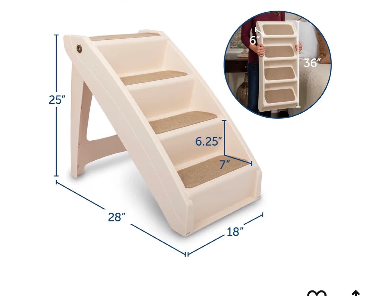 PetSafe CozyUp Folding Pet Steps - Grey - photo 3