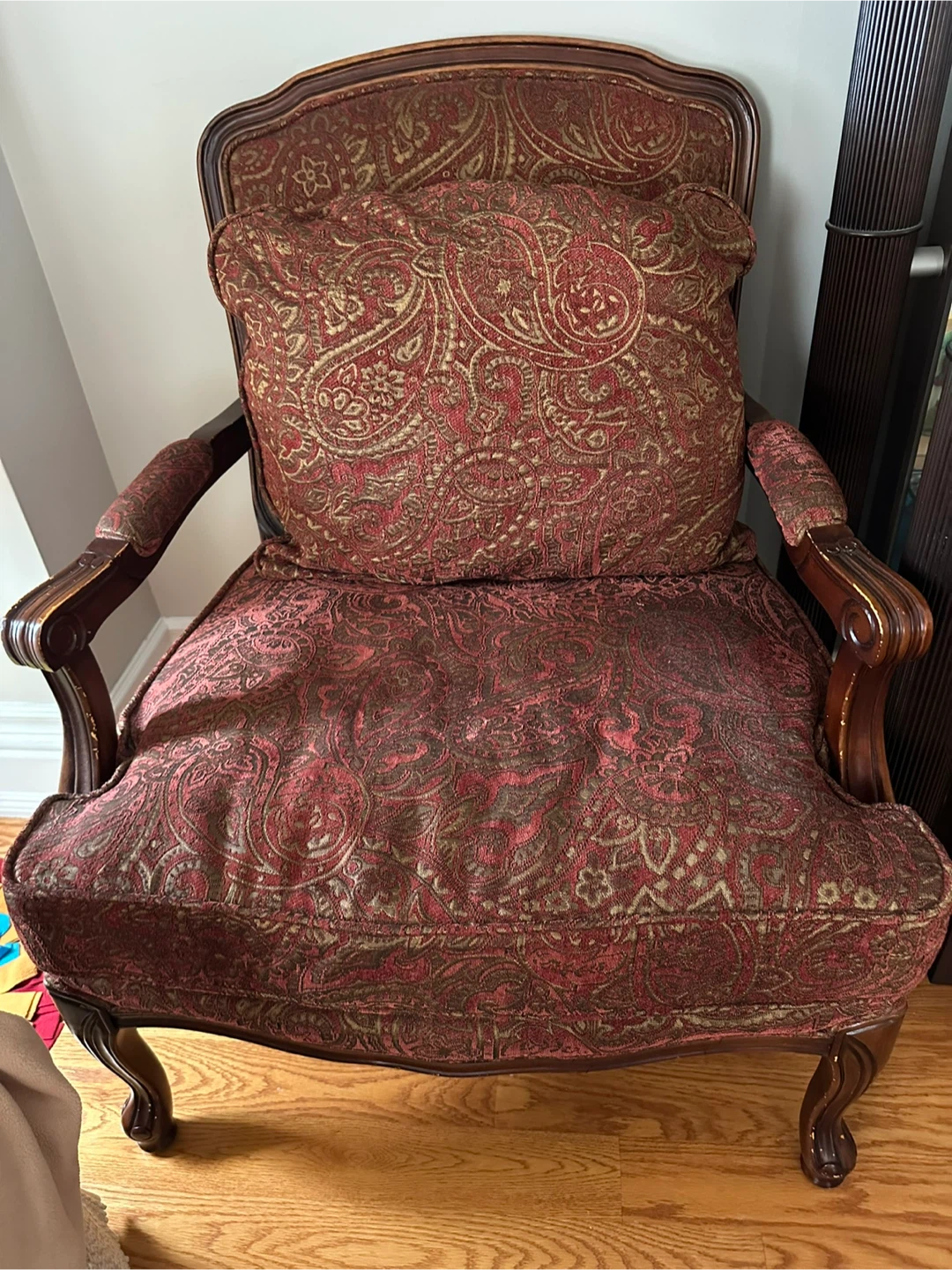 Red Patterned Armchair