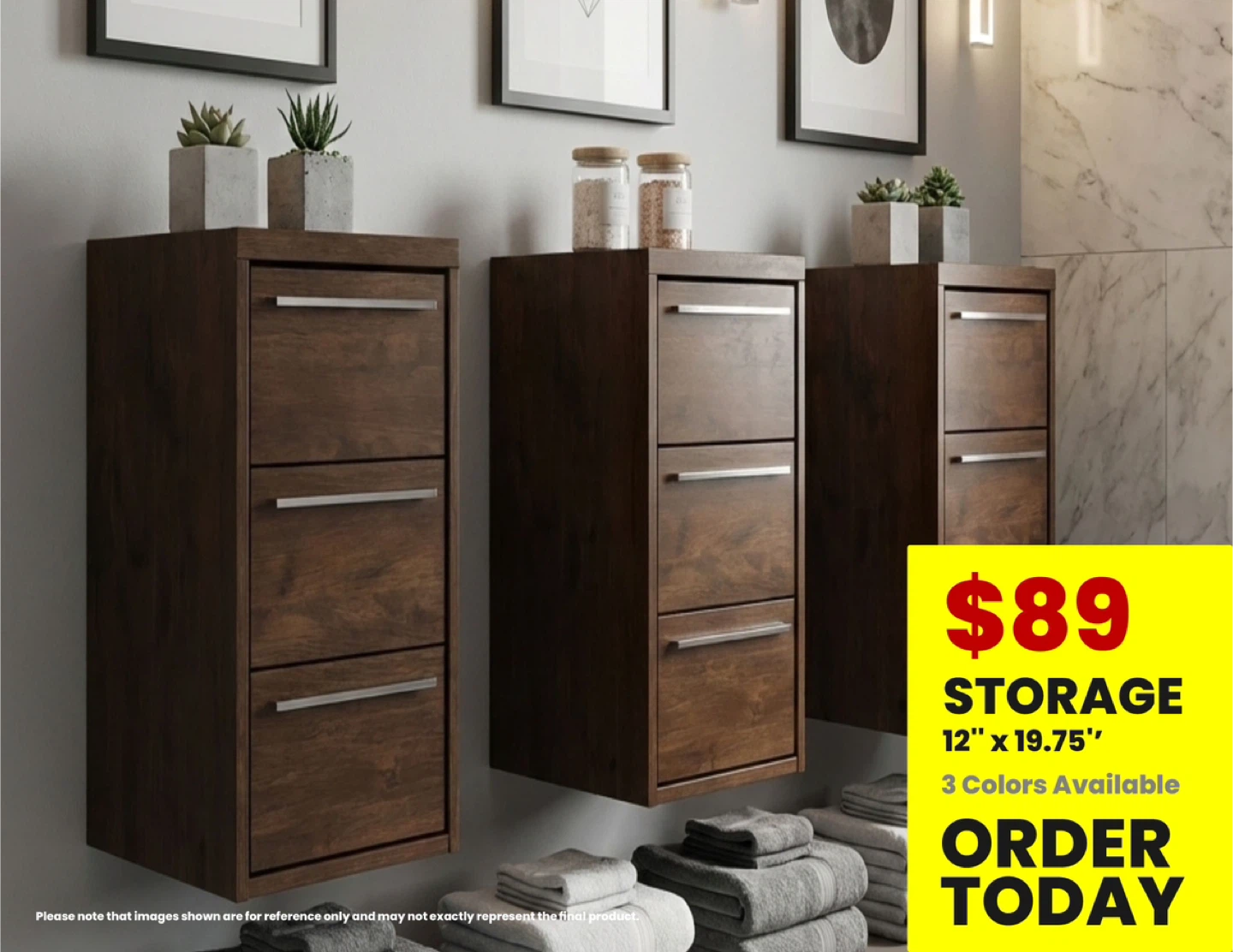 Storage Cabinet 12" x 19.75" Rose Wood