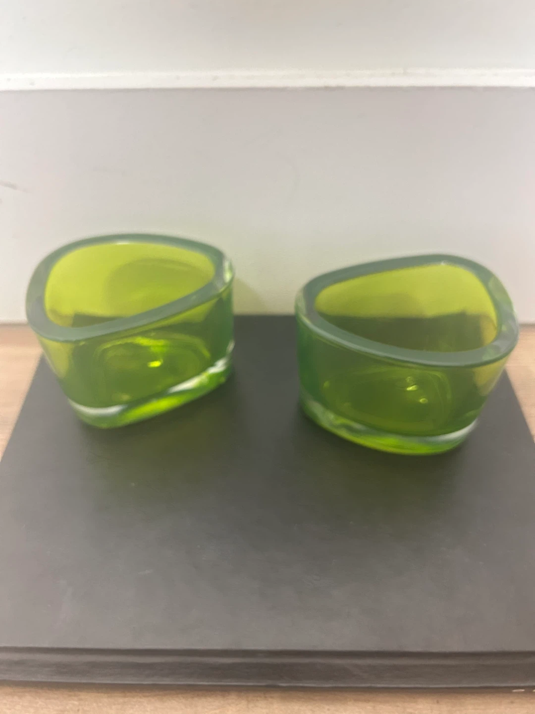 Green Glass Votive Candle Holders (Set of 2) - photo 2