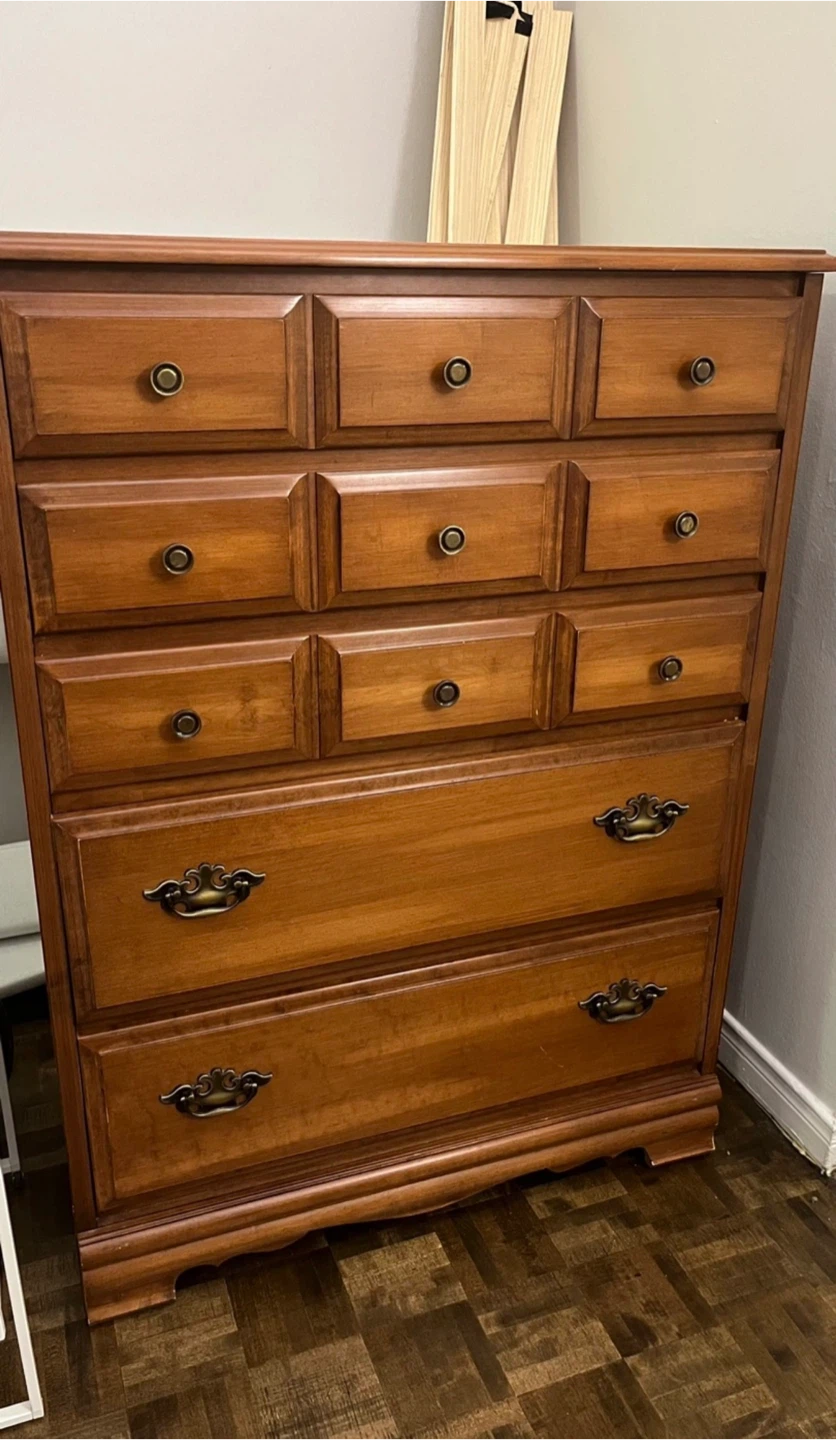 Wooden Dresser with Multiple Drawers