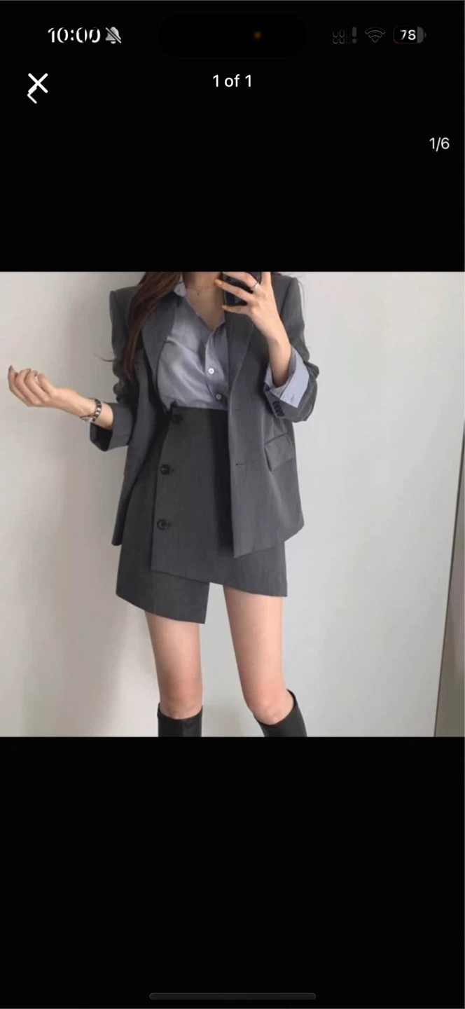 Grey Blazer and Skirt Set brand new