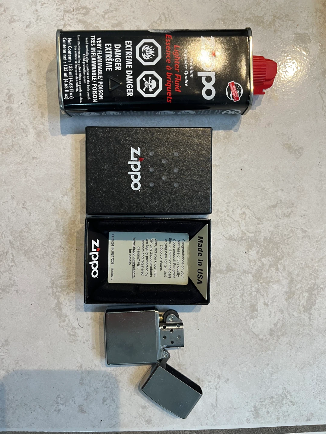 Zippo Lighter with Fluid and Box