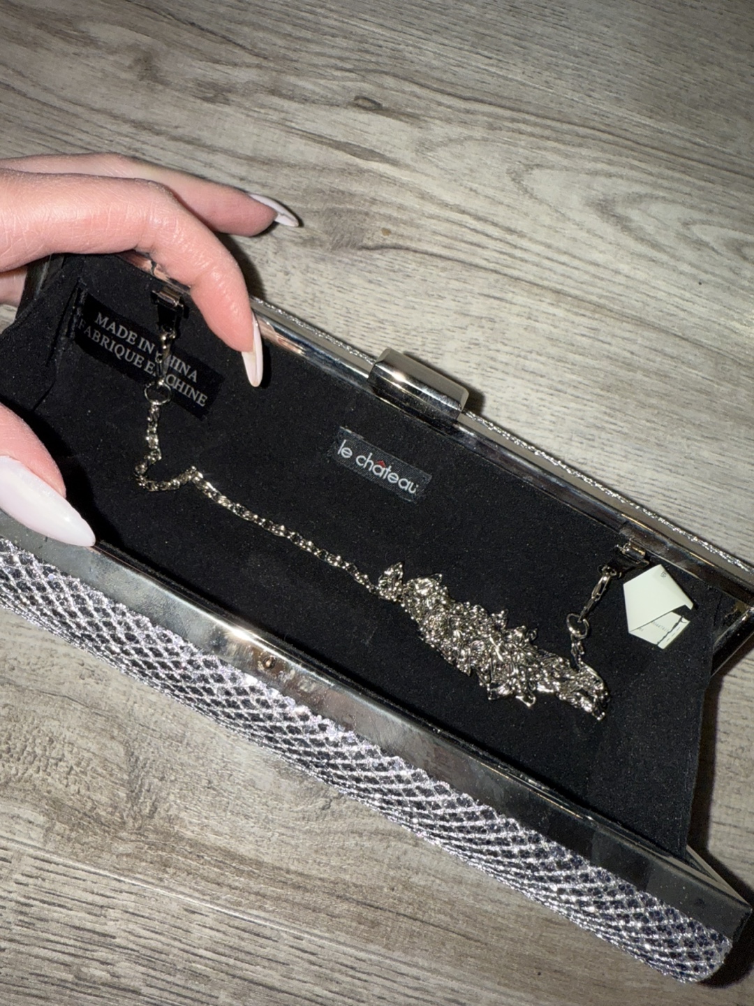 Le Chateau Silver Glitter Clutch - photo 2