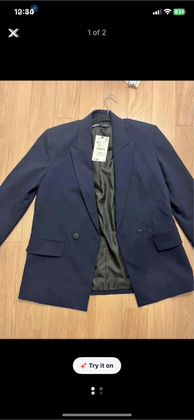 Zara Navy Blue Blazer - Size XS