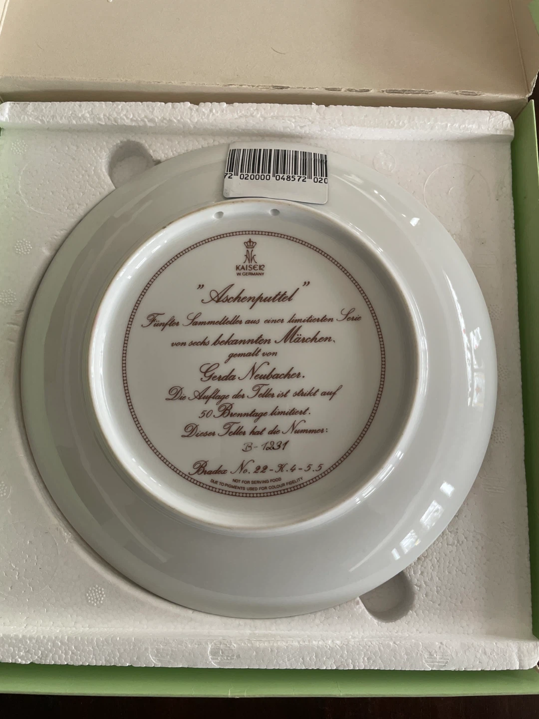 Kaiser Aschenputtel (Cinderella) Porcelain Plate - photo 2