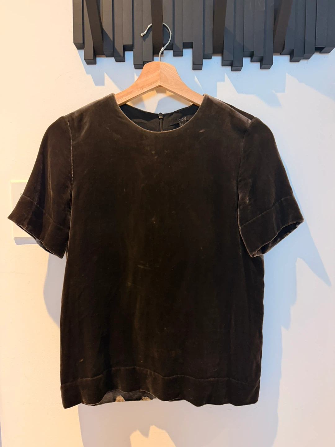 COS Brown Velvet Top - Size Small
