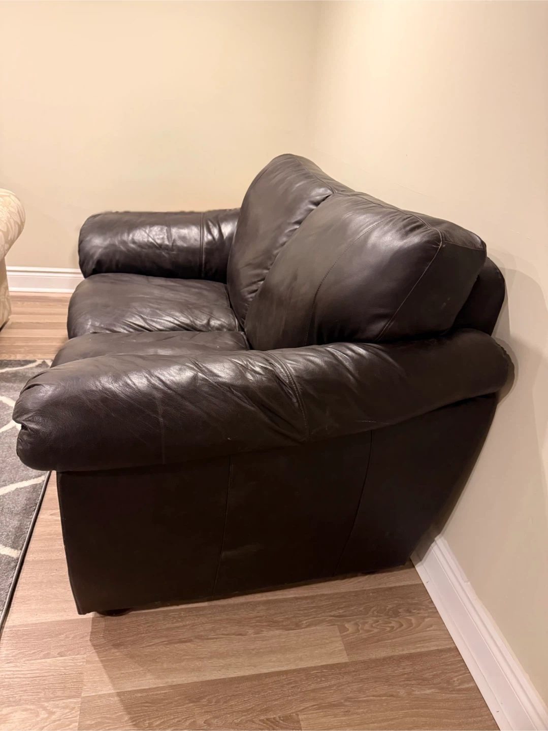 Brown Leather Loveseat Sofa 🧡 - photo 2