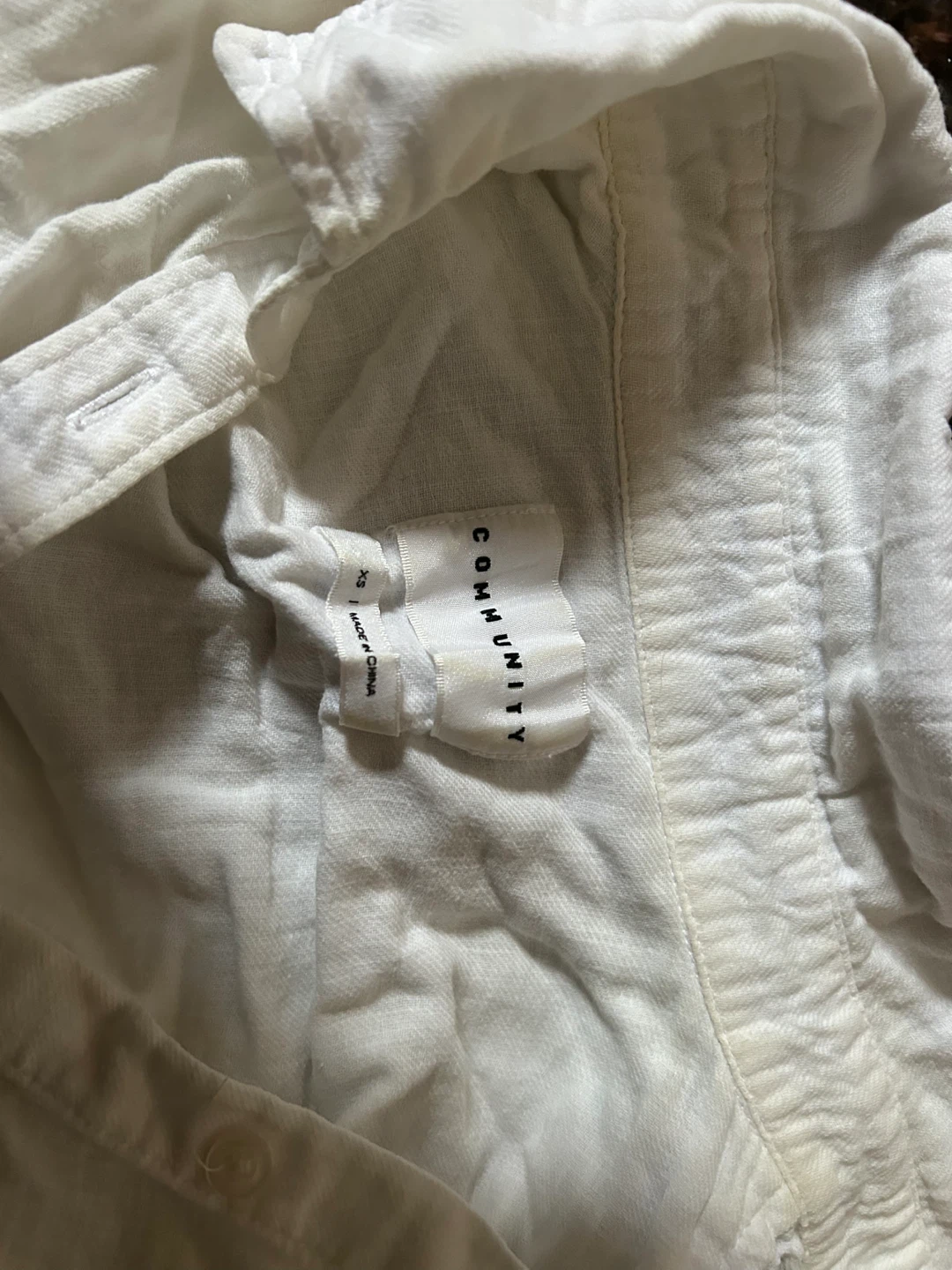 Community XS White Button-Up Shirt - photo 2