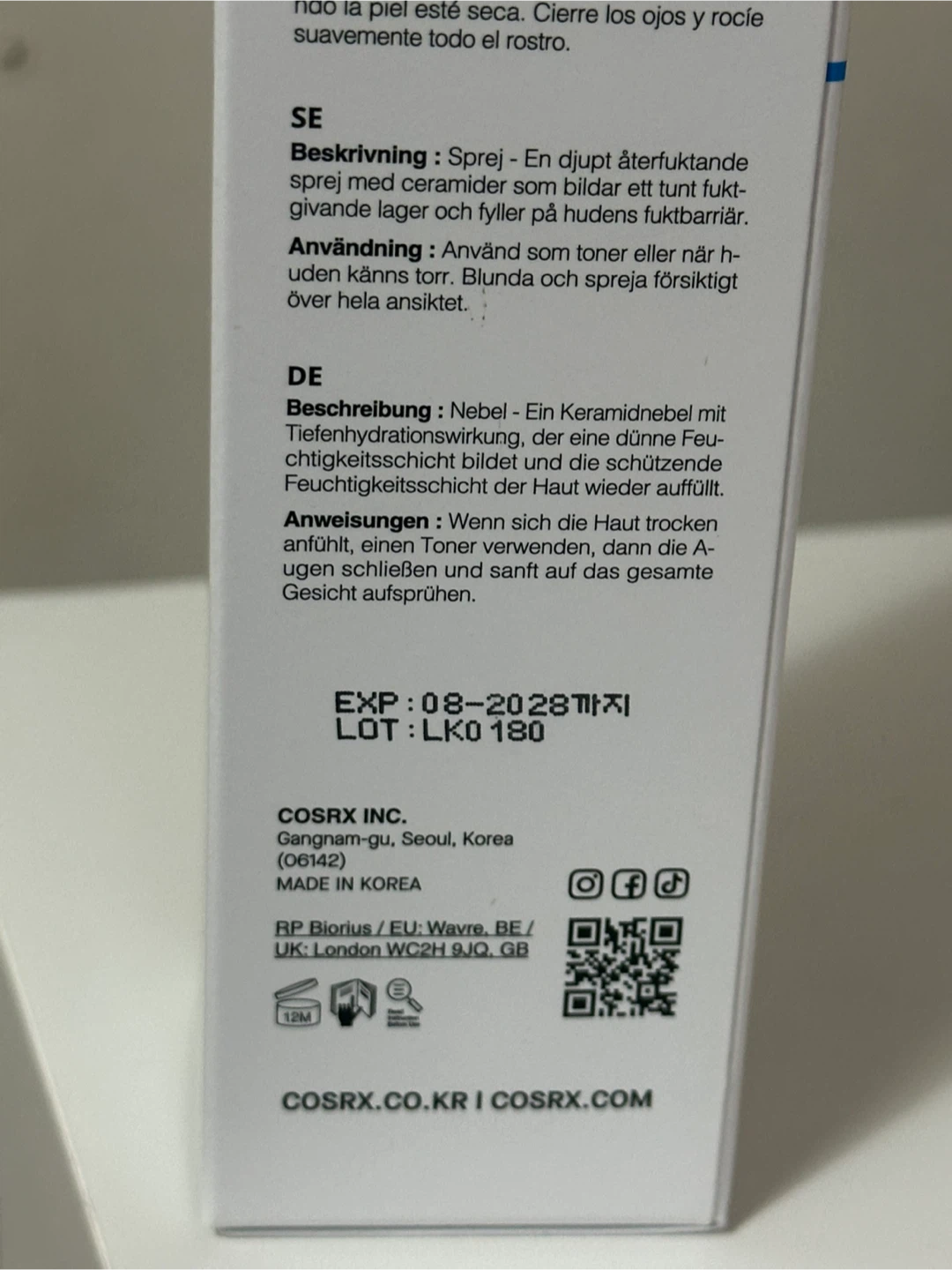 COSRX The Ceramide Skin Barrier Moisturizing Mist - photo 3