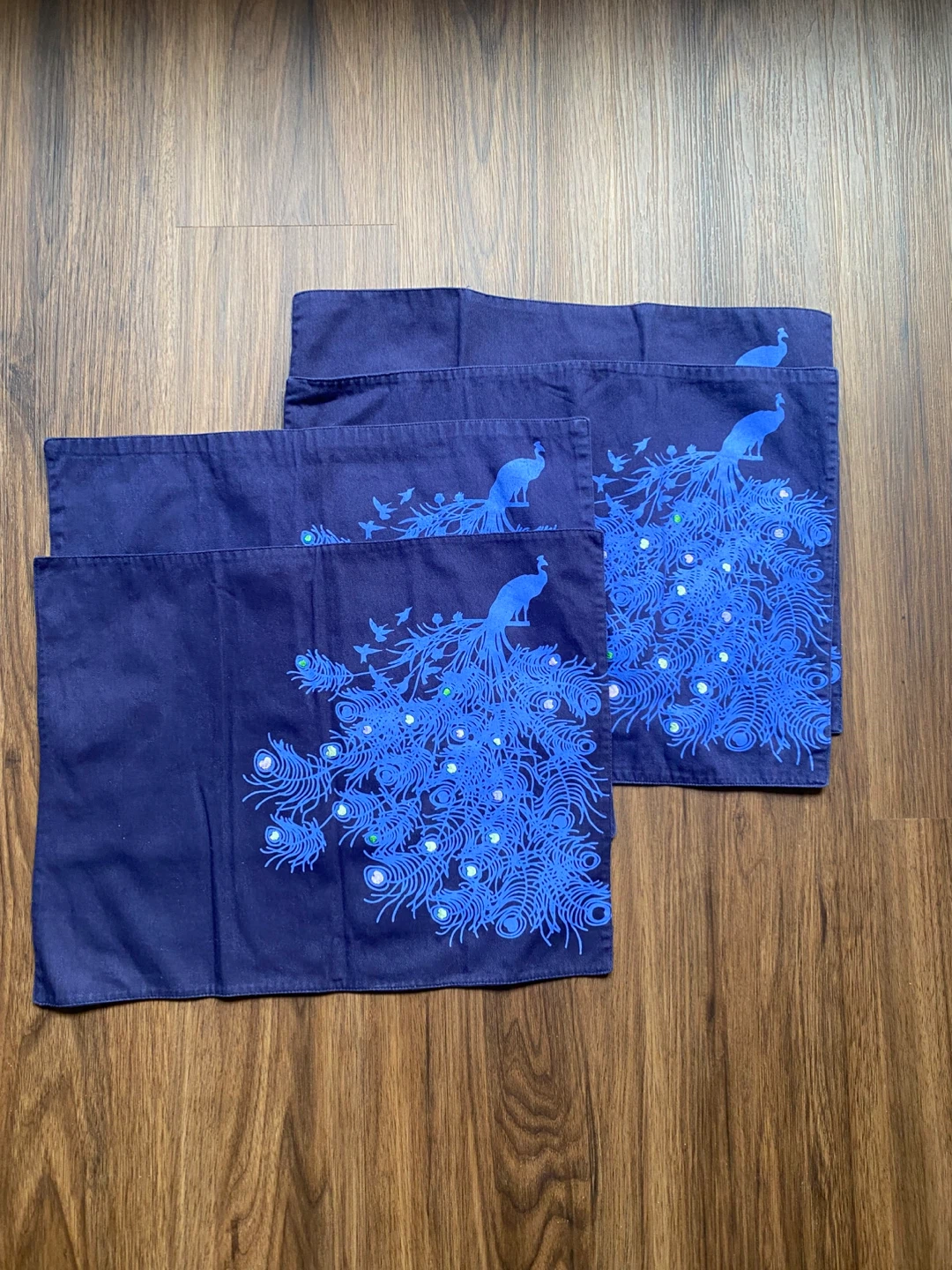 Set of 4 Peacock Print Placemats 🧡