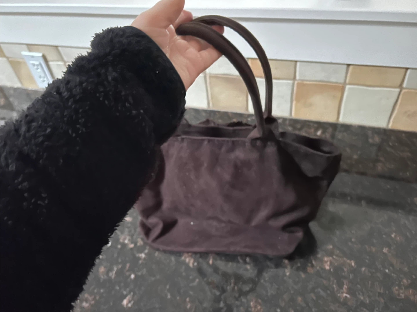 Brown Floral Tote Bag