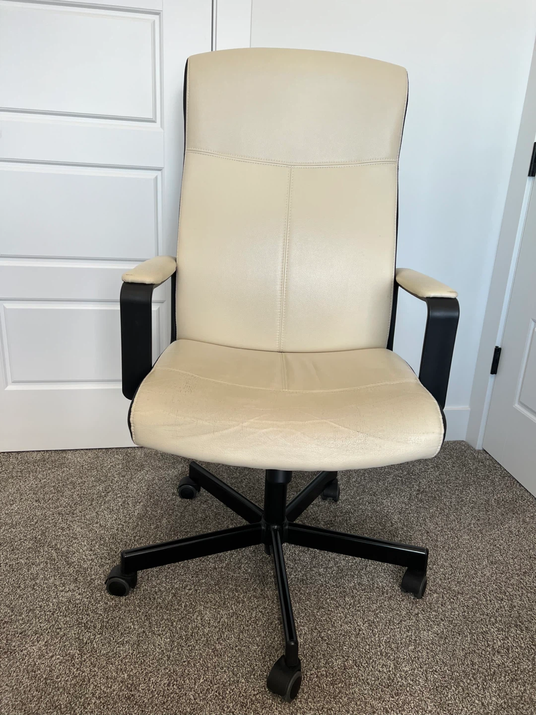 Leather Office Chair - Beige
